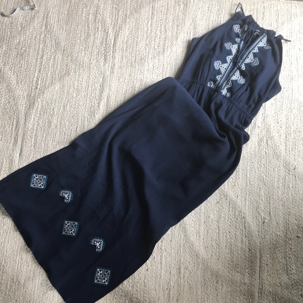 Embroidered halter style maxi dress